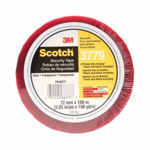 Scotch Security Message Box Sealing Tape 3779, Clear, 72 mm x 100 m, 24/Case, Individually Wrapped Conveniently Packagedimage