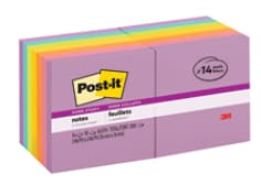 Post-it® Super Sticky Notes 654-14SSMX, 3 in x 3 in (76 mm x 76 mm)