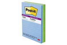 Post-it® Super Sticky Notes 4621-4SSTZ, 4 in x 6 in (101 mm x 152 mm)