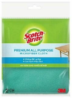 Scotch-Brite™ Khăn Lau Microfiber Đa Năng, 40 cm x 40 cm, 2 Cái/Gói