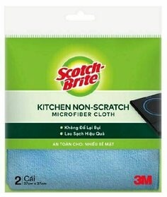 Vải sợi nhỏ không trầy xước Scotch-Brite™ Kitchen, 37 cm x 37 cm, 2 miếng / gói