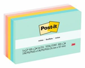 Post-it Notes 655-AST, Beachside Cafe Collection, 3 in x 5 in (76 mm x 127 mm), 100% PEFC, SGSCH-PEFC-COC-110078image