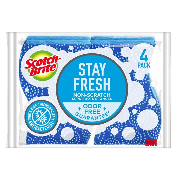 Scotch-Brite Stay Fresh Non-Scratch Scrub Dots Sponge 20304-9