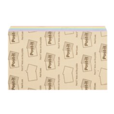 Feuillets plus écologiques 655-RP-A-C Post-it®, collection Helsinki, 3 po x 5 po, 100 feuillets/bloc, 5 blocs/paquet