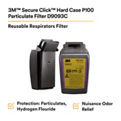 3M™ Secure Click™ Hard Case P100 Particulate Filter D9093C, Hydrogen Fluoride and Nuis