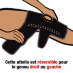 Cette attelle est réversible pour le genou droit ou gauche