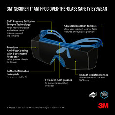 3M™ SecureFit™ Anti-Fog Over-The-Glass Safety Eyewear Digifab