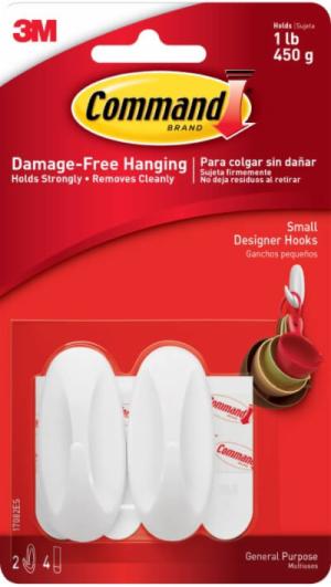 Command Small Designer Hooks 17082ES, 2 Hooks, 4 Strips/Pack, 6 Packs/Bag, 6 Bags/Case image Command Small Designer Hooks 17082ES, 2 Hooks, 4 Strips/Pack, 6 Packs/Bag, 6 Bags/Caseimage