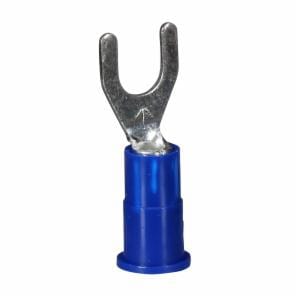 3M™ Scotchlok Fork Vinyl Insulated, 100/bottle, MVU14-10FX, wider-tongue design for use on free-standing studs, 500/Case image 3M™ Scotchlok Fork Vinyl Insulated, 100/bottle, MVU14-10FX, wider-tongue design for use on free-standing studs, 500/Caseimage