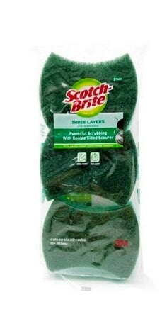 Scotch-Brite™ Cước Cọ Rửa 2 Mặt, 90 mm x 110 mm, 3 Miếng/Gói