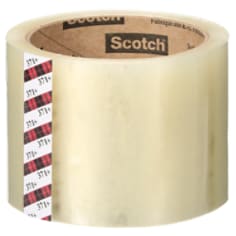 A roll of Scotch® High Tack Box Sealing Tape 371+, Clear, 72 mm x 100 m