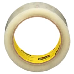 A roll of Scotch® High Tack Box Sealing Tape 375+, Clear, 48 mm x 50 m