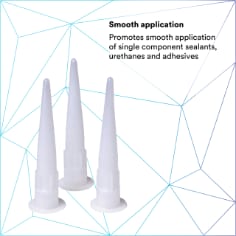 Tapered Nozzle Conical tapered nozzle makes for consistent beading