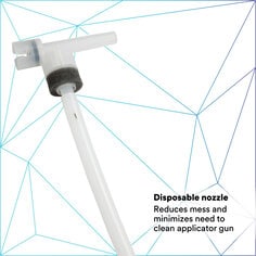 Disposable Nozzle Reduces mess and minimizes need to clean applicator gun