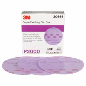 3M™ Hookit Purple Finishing Film Abrasive Disc 260L, 30666, 6 in, P2000, 50 discs per carton, 4 cartons per caseimage