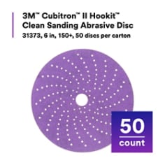 3M™ Cubitron™ II Hookit™ Clean Sanding Abrasive Disc, 31373, 6 in, 150+, 50 discs per carton