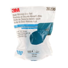 A roll of 3M™ Stikit™ Blue Abrasive Disc Roll, 36206, 180 grade