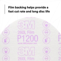 Film backing helps provide a fast cut rate and long disc life