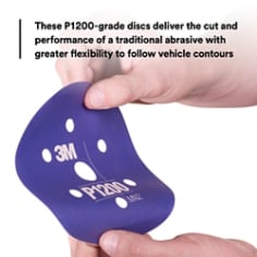 These P1200-grade discs deliver the cut and performance of a traditional abrasive with greater flexibility to follow vehicle contours
