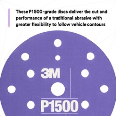 These P1500-grade discs deliver the cut and performance of a traditional abrasive with greater flexibility to follow vehicle contours