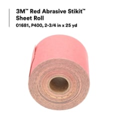 3M™ Red Abrasive Stikit™ Sheet Roll, 01681, P400, 2-3/4 in x 25 yd