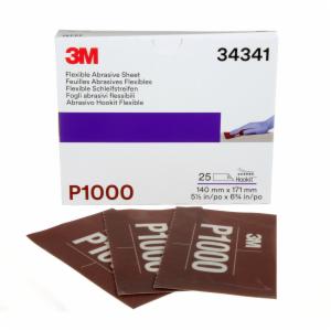 3M™ Hookit Flexible Abrasive Sheet, 34341, P1000, 5.5 in x 6.8 in, 25 sheets per carton, 5 cartons per caseimage