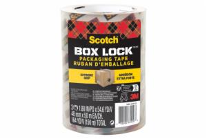 Scotch Box Lock Packaging Tape 3950-LR3-EF, 1.88 in x 54.6 yd (48 mm x 50 m), 3 Pack image Scotch Box Lock Packaging Tape 3950-LR3-EF, 1.88 in x 54.6 yd (48 mm x 50 m), 3 Packimage