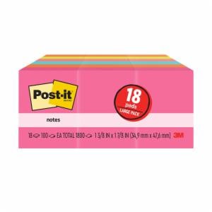 Post-it Notes 653-18AU, Cape Town colors, 1 3/8 in x 1 7/8 in (34.9 mm x 47.6 mm), 100% PEFC, SGSCH-PEFC-COC-110078image