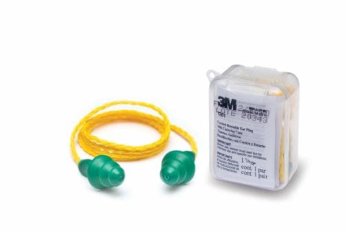 3M™ ปลั๊กอุดหูลดเสียงแบบมีสาย 1201 พร้อมกล่องพกพาสีใส