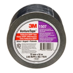 3M™ Venture Tape™ Reflective BOPP Tape 1507, Silver, 72 mm x 55 m, 16
 rolls per case