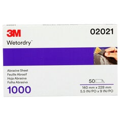 3M™ Wetordry™ Abrasive Sheet 401Q, 02021, 1000