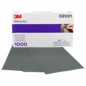 3M™ Wetordry Abrasive Sheet 401Q, 02021, 1000, 5 1/2 in x 9 in, 50 sheets per carton, 5 cartons per caseimage