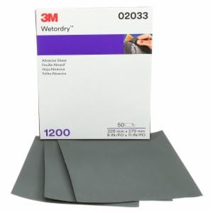 3M™ Wetordry Abrasive Sheet 401Q, 02033, 1200, 9 in x 11 in, 50 sheets per carton, 5 cartons per case image 3M™ Wetordry Abrasive Sheet 401Q, 02033, 1200, 9 in x 11 in, 50 sheets per carton, 5 cartons per caseimage