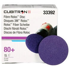 3M™ Cubitron™ II Roloc™ Fibre Disc, 33392, 80+, 3 in (7.5 cm)