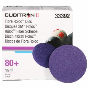 3M™ Cubitron II Roloc Fibre Disc 786C, 33392, 3 in (75 mm), 80+, 15 Discs/Carton, 6 Cartons/Caseimage