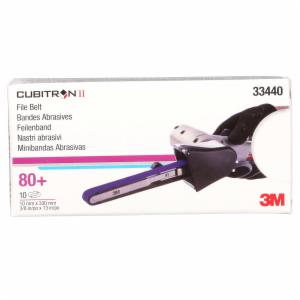 3M™ Cubitron II File Belt 786F, 33440, 80+, 10 mm x 330 mm (3/8 in x 13 in), 10 Belts/Carton, 5 Cartons/Caseimage