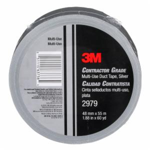 3M™ Contractor Grade Multi-Use Duct Tape 2979, Silver, 1.88 in x 60 yd, 24/Case, Individually Wrapped Conveniently Packaged image 3M™ Contractor Grade Multi-Use Duct Tape 2979, Silver, 1.88 in x 60 yd, 24/Case, Individually Wrapped Conveniently Packagedimage