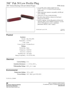 3M(TM) .050 in. LowProf.Plug, .050"Vrt.Stack.w/& w/oFlngs,TS2053