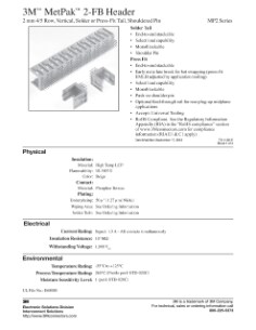 3M(TM) MetPak(TM) 2-FB Hdr,2mm 4-5Row, Vert,Shldr Pin,TS1120