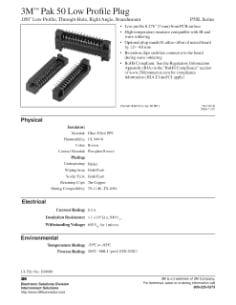 3M(TM) .050 in. Low Profile Plug, .050",Thru-Hole,RA,TS1161