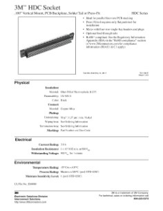 3M(TM) HDC Skt., .100"Vertical, Solder Tail or Press-Fit, TS1138