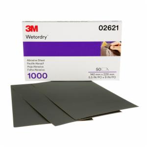 3M™ Wetordry Abrasive Sheet 434Q, 02621, 1000, 5 1/2 in x 9 in, 50 sheets per carton, 5 cartons per caseimage
