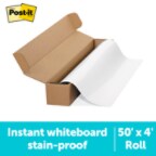 Instant whiteboard; Stain-proof; 50' x 4' roll