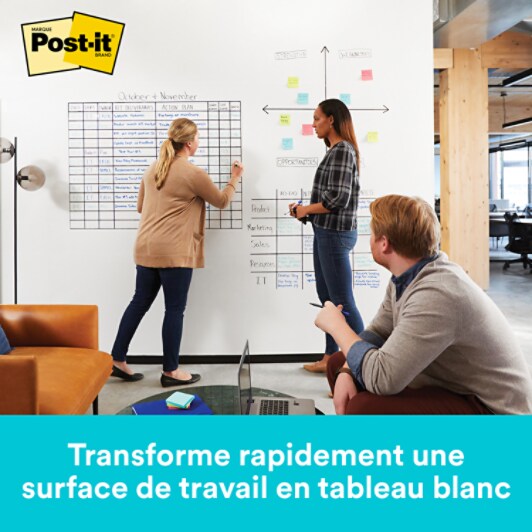 Transforme rapidement une surface de travail en tableau blanc
