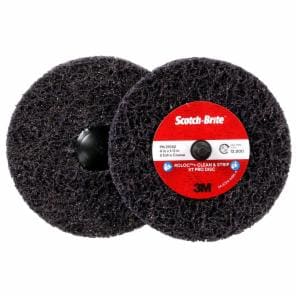 Scotch-Brite Roloc+ Clean and Strip XT Pro Disc, XO-ZR+, SiC Extra Coarse, TR+, Purple, 4 in x 1/2 in, 10 ea/Caseimage