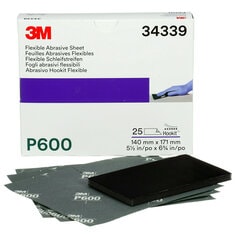 "3M™ Hookit™ Flexible Abrasive Sheet, 34339, P600, 5.5 in x 6.8 in