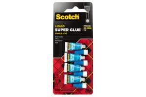 Scotch Super Glue Liquid AD114, 4-Pack of single-use tubes, .017 oz eachimage