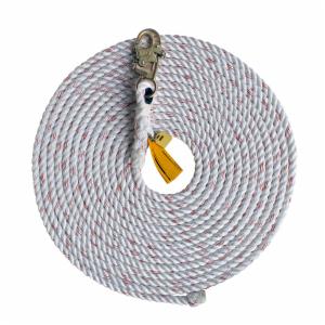 3M™ DBI-SALA Rope Lifeline with Snap Hook 1202912, 5/8 in Polyester and Polypropylene Blend, White, 250 ftimage
