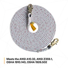 3M™ DBI-SALA® Rope Lifeline with 2 Snap Hooks 1202823
