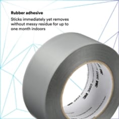 RUBBER ADHESIVE: Sticks immediately yet removes without messy residue for up to one month indoors